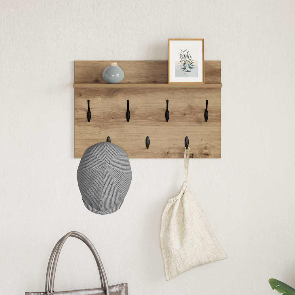 Wandgemonteerde kapstok met plank Artisan Eiken 60 x 40 x 12 cm is nu te koop bij PeponiXL, paradijselijk wonen!