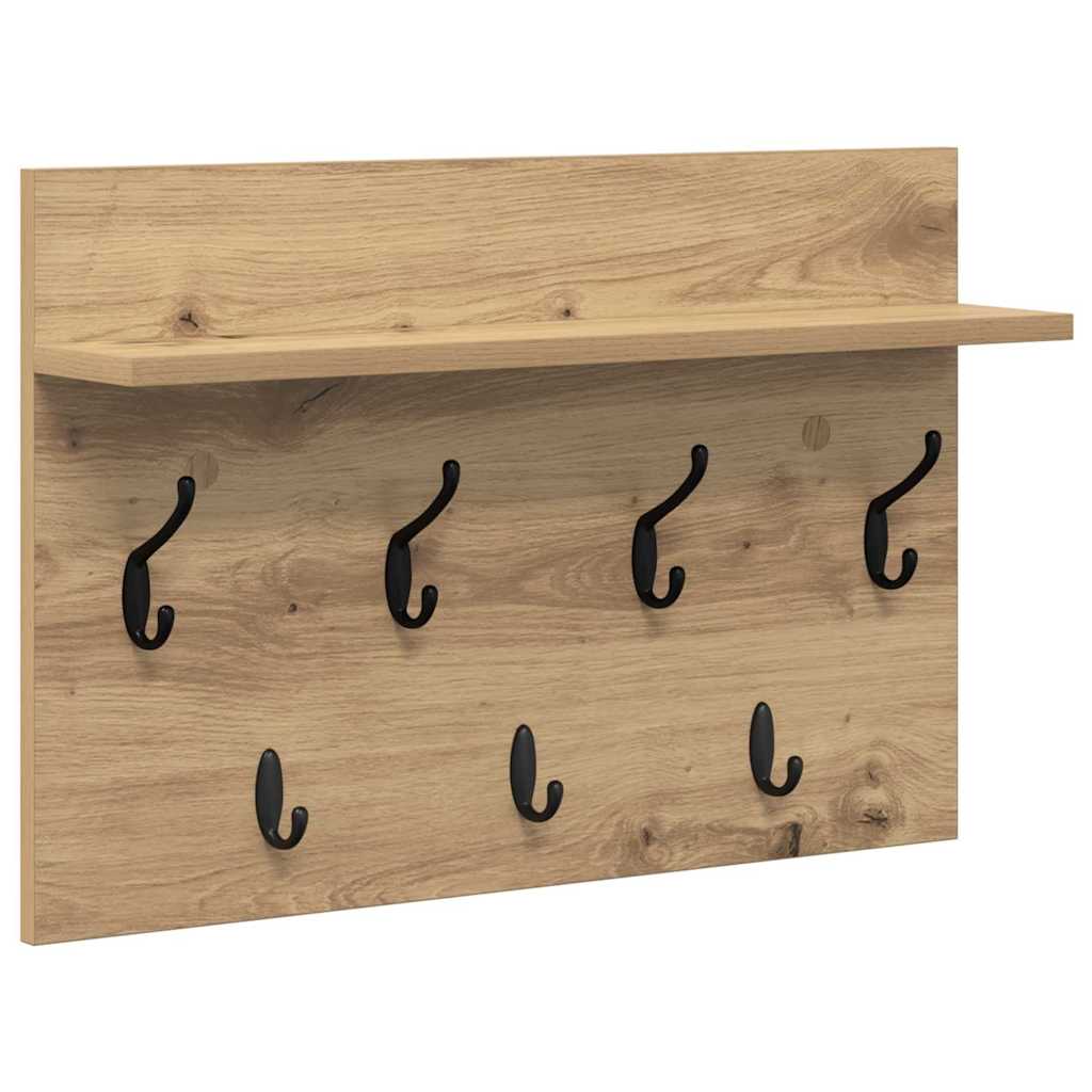 Wandgemonteerde kapstok met plank Artisan Eiken 60 x 40 x 12 cm is nu te koop bij PeponiXL, paradijselijk wonen!