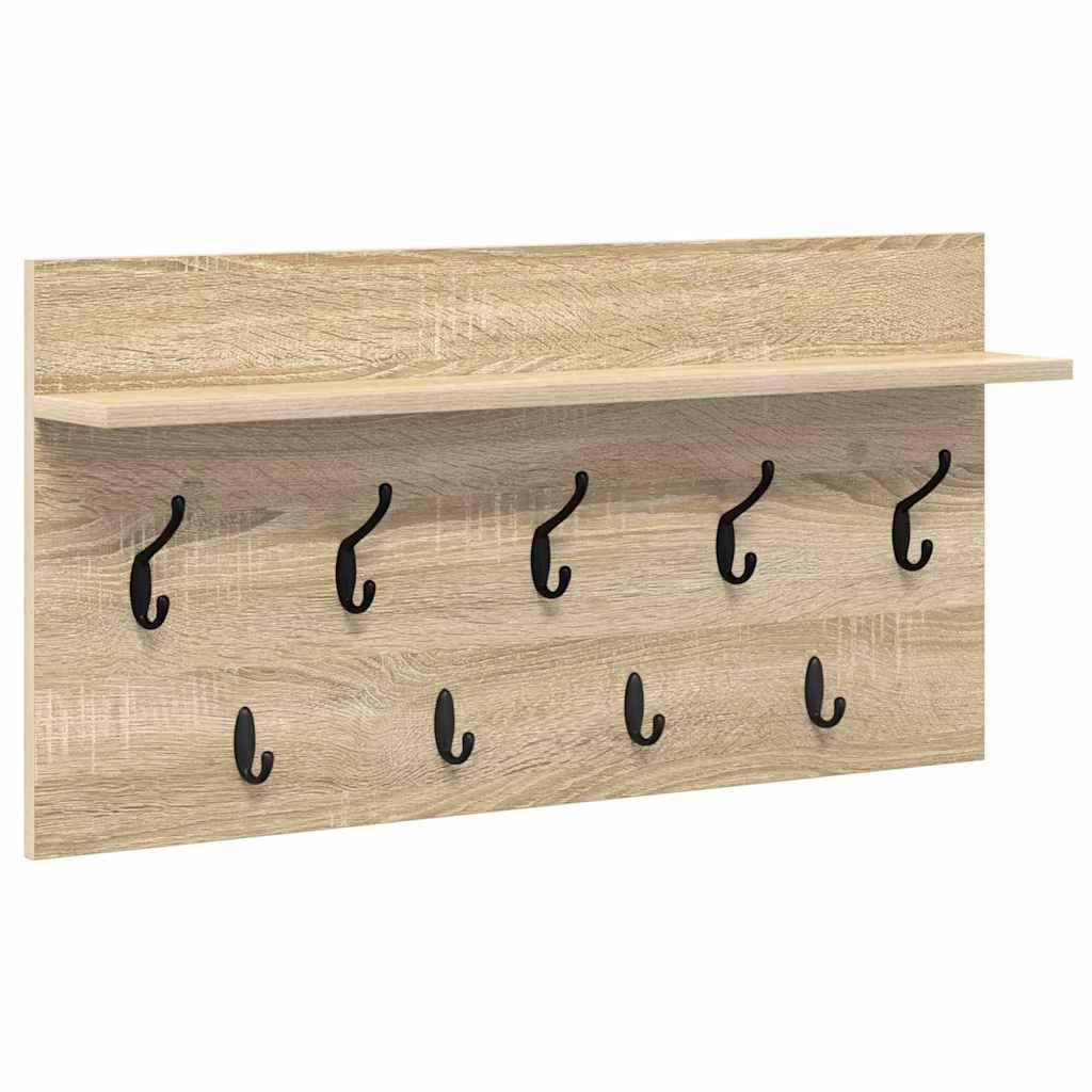 Wandgemonteerde kapstok met plank Sonoma Eiken 80 x 40 x 12 cm is nu te koop bij PeponiXL, paradijselijk wonen!