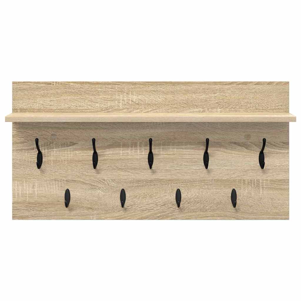 Wandgemonteerde kapstok met plank Sonoma Eiken 80 x 40 x 12 cm is nu te koop bij PeponiXL, paradijselijk wonen!