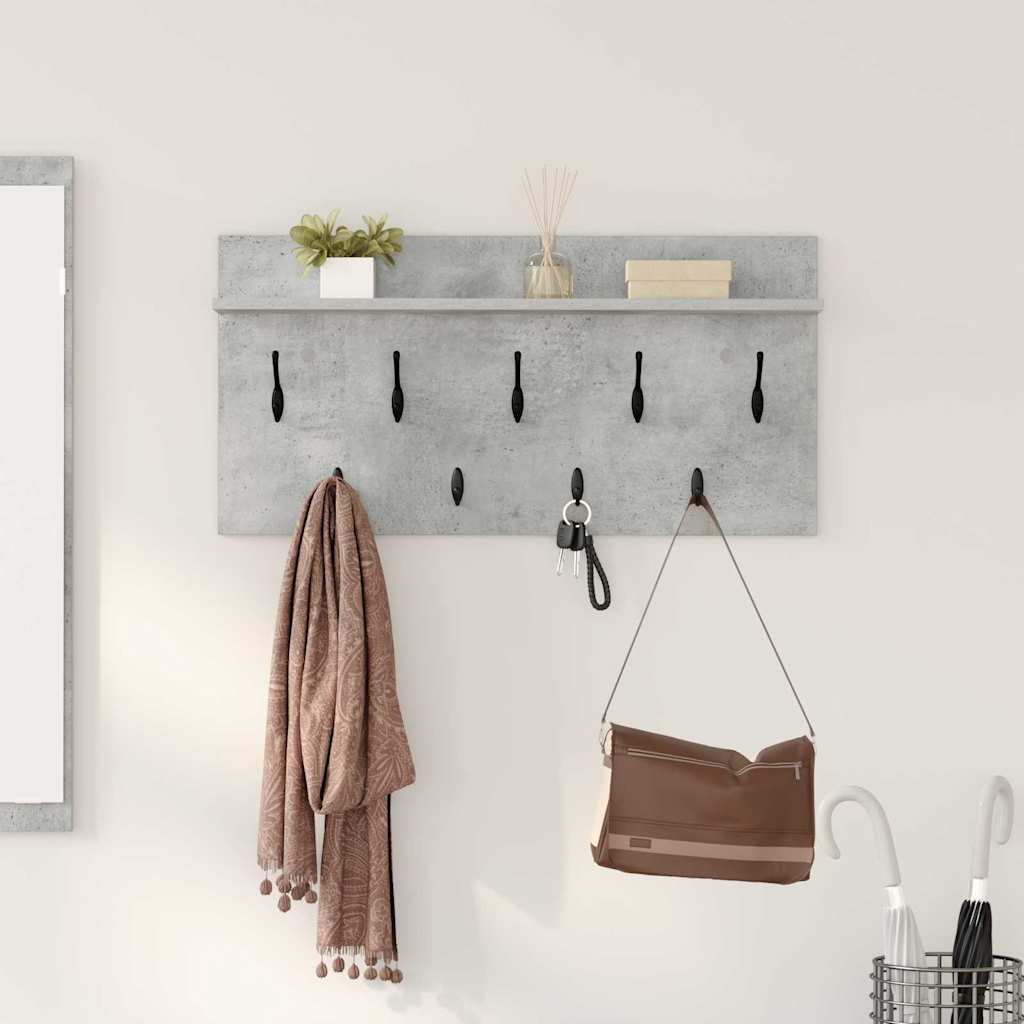 Wandgemonteerde kapstok met plank Beton Grijs 80 x 40 x 12 cm is nu te koop bij PeponiXL, paradijselijk wonen!