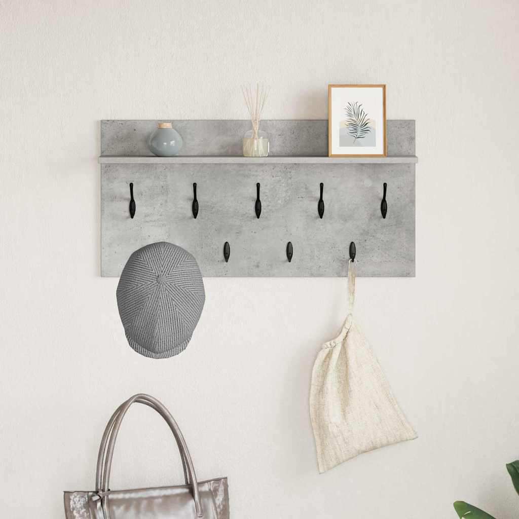 Wandgemonteerde kapstok met plank Beton Grijs 80 x 40 x 12 cm is nu te koop bij PeponiXL, paradijselijk wonen!