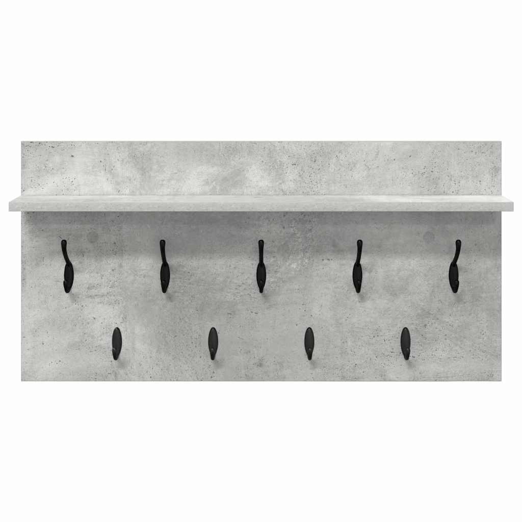Wandgemonteerde kapstok met plank Beton Grijs 80 x 40 x 12 cm is nu te koop bij PeponiXL, paradijselijk wonen!