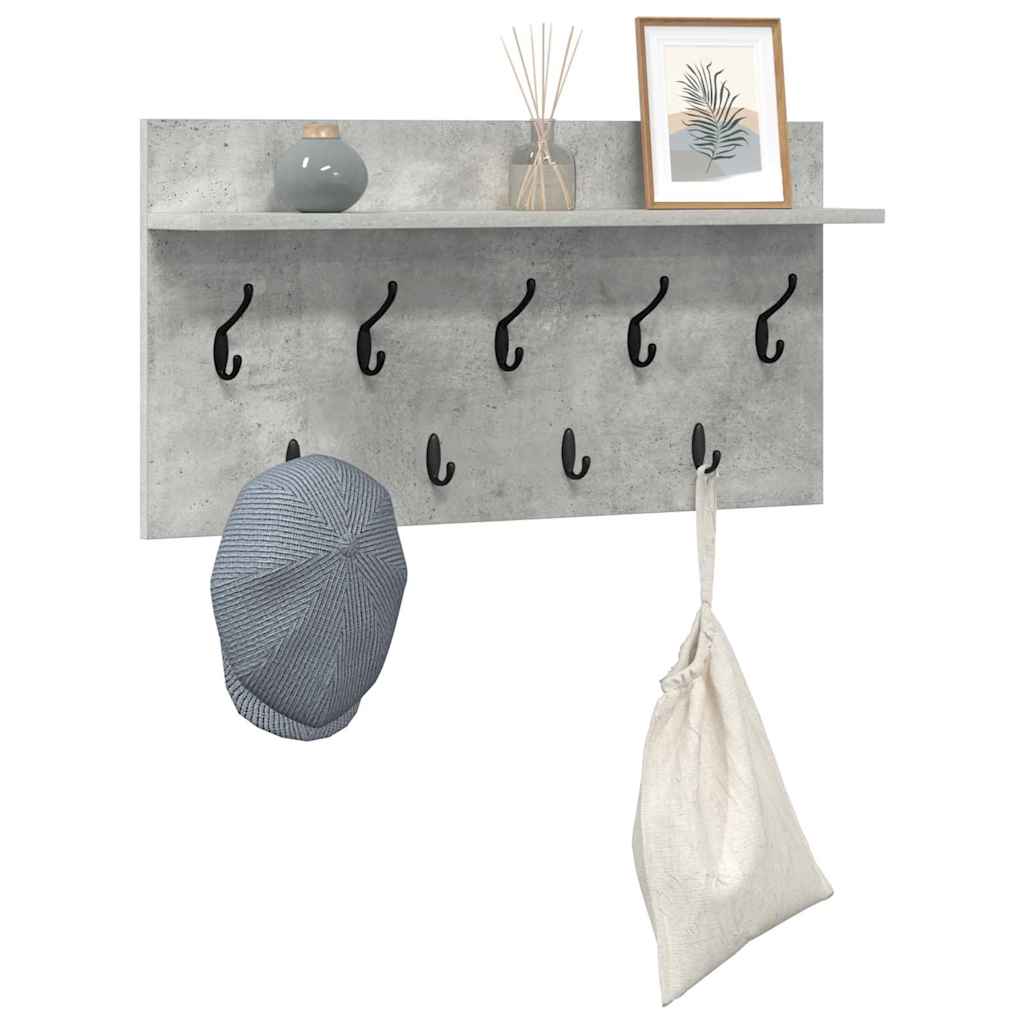 Wandgemonteerde kapstok met plank Beton Grijs 80 x 40 x 12 cm is nu te koop bij PeponiXL, paradijselijk wonen!