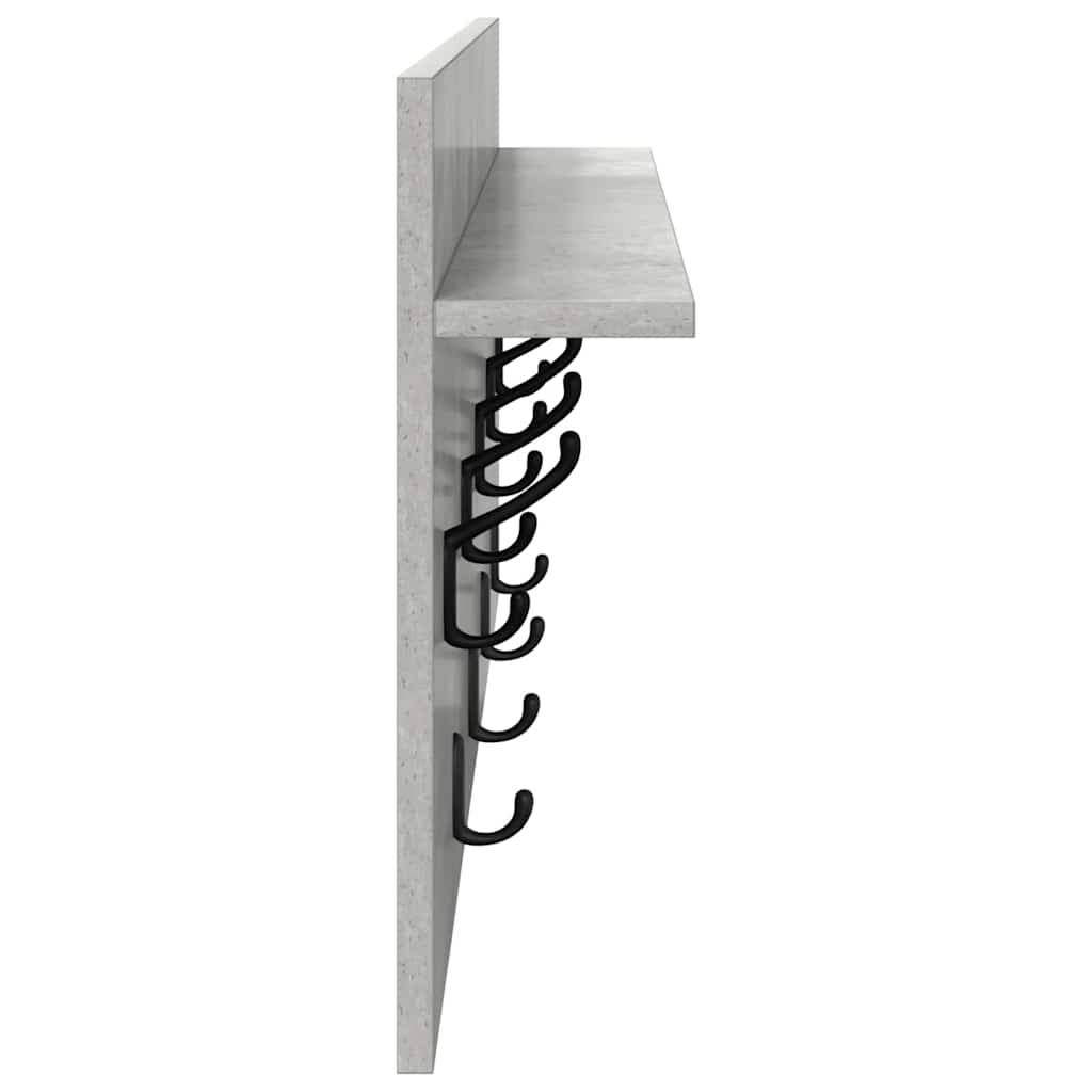 Wandgemonteerde kapstok met plank Beton Grijs 80 x 40 x 12 cm is nu te koop bij PeponiXL, paradijselijk wonen!
