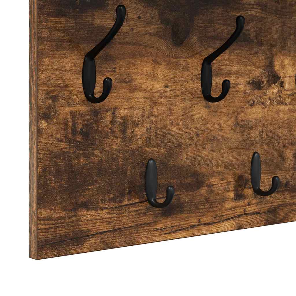Wandgemonteerde kapstok met plank Gerookt eiken 80 x 40 x 12 cm is nu te koop bij PeponiXL, paradijselijk wonen!
