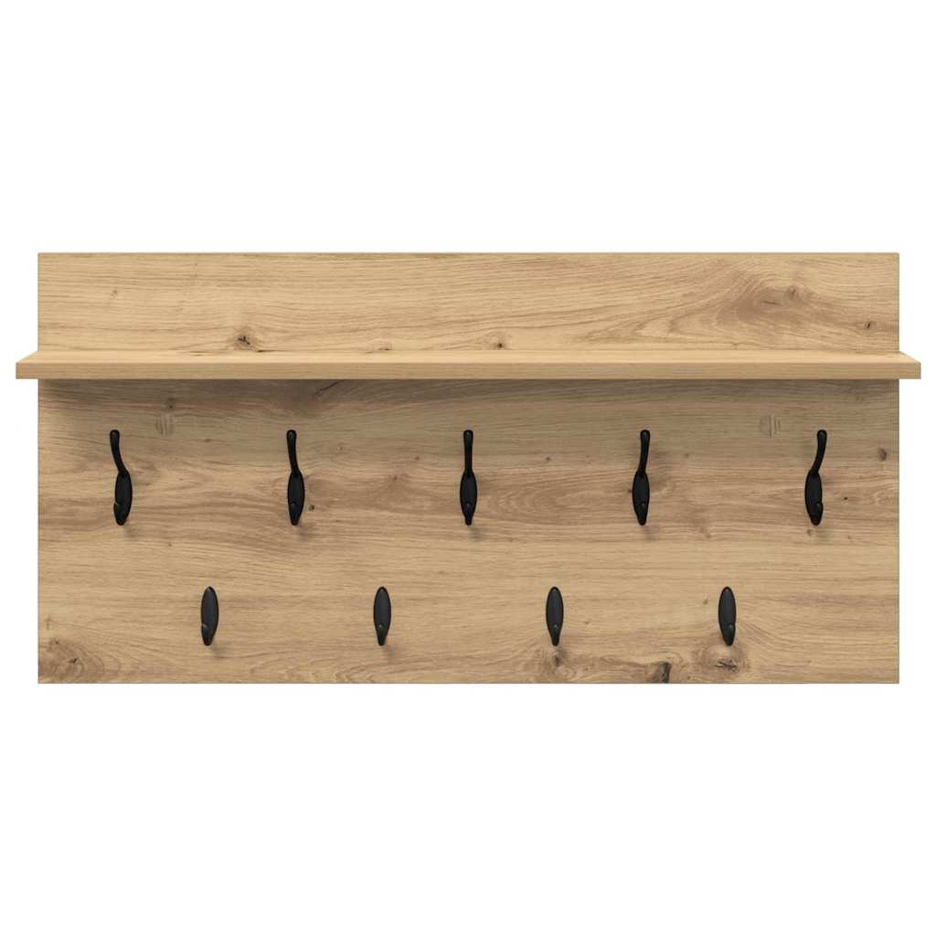 Wandgemonteerde kapstok met plank Artisan Eiken 80 x 40 x 12 cm is nu te koop bij PeponiXL, paradijselijk wonen!