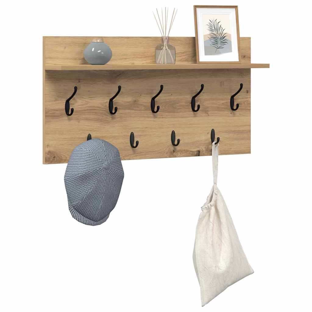 Wandgemonteerde kapstok met plank Artisan Eiken 80 x 40 x 12 cm is nu te koop bij PeponiXL, paradijselijk wonen!