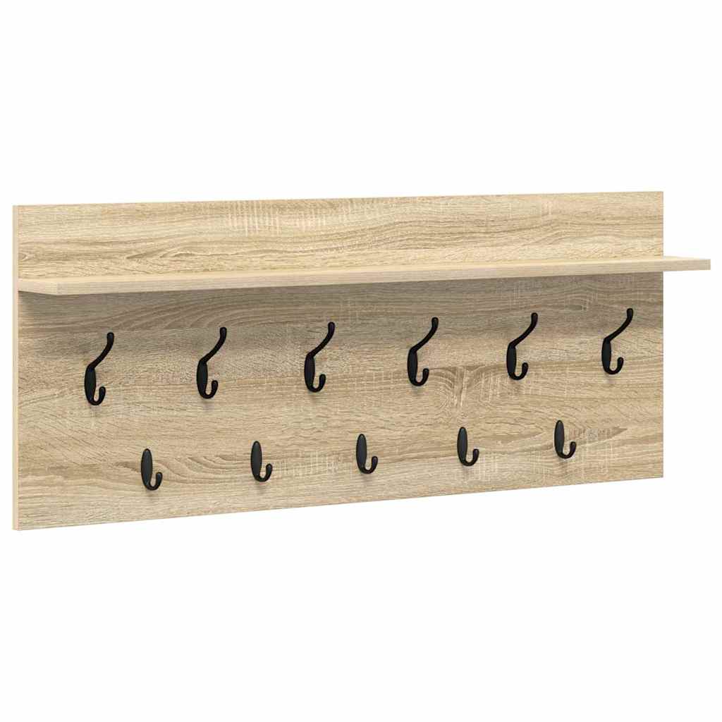 Wandgemonteerde kapstok met plank Sonoma Eiken 100 x 40 x 12 cm is nu te koop bij PeponiXL, paradijselijk wonen!