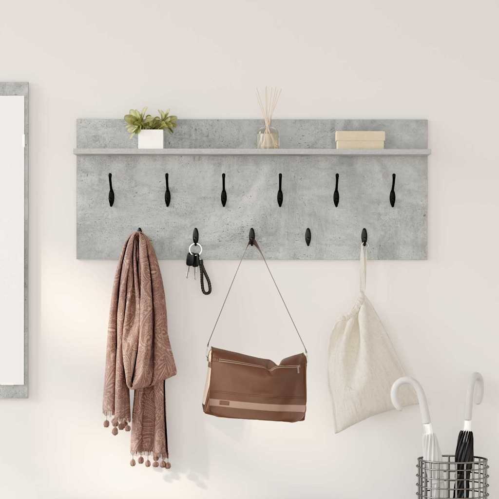 Wandgemonteerde kapstok met plank Beton Grijs 100 x 40 x 12 cm is nu te koop bij PeponiXL, paradijselijk wonen!