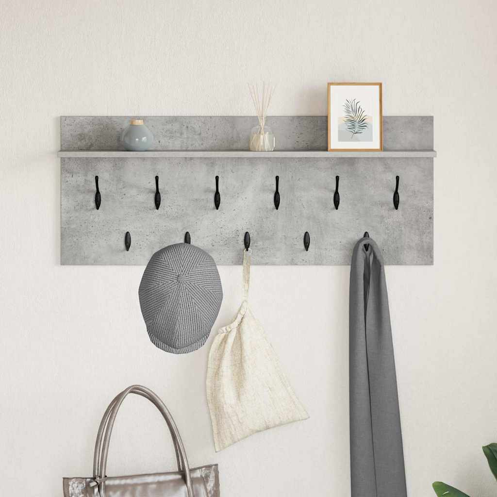 Wandgemonteerde kapstok met plank Beton Grijs 100 x 40 x 12 cm is nu te koop bij PeponiXL, paradijselijk wonen!