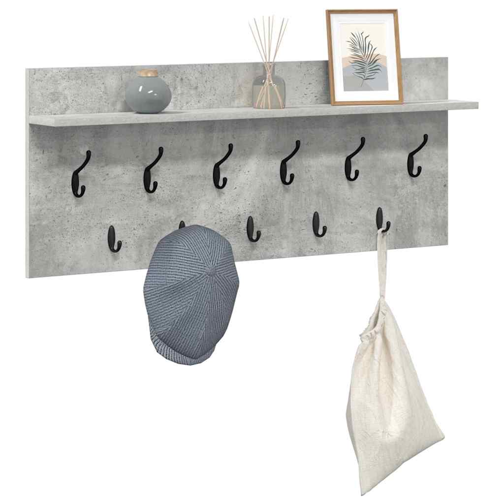 Wandgemonteerde kapstok met plank Beton Grijs 100 x 40 x 12 cm is nu te koop bij PeponiXL, paradijselijk wonen!