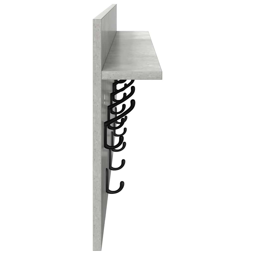 Wandgemonteerde kapstok met plank Beton Grijs 100 x 40 x 12 cm is nu te koop bij PeponiXL, paradijselijk wonen!