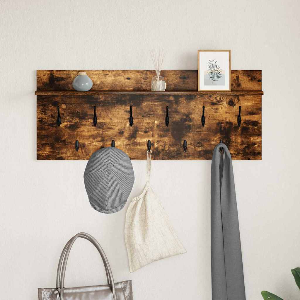Wandgemonteerde kapstok Gerookt eiken 100 x 40 x 12 cm is nu te koop bij PeponiXL, paradijselijk wonen!
