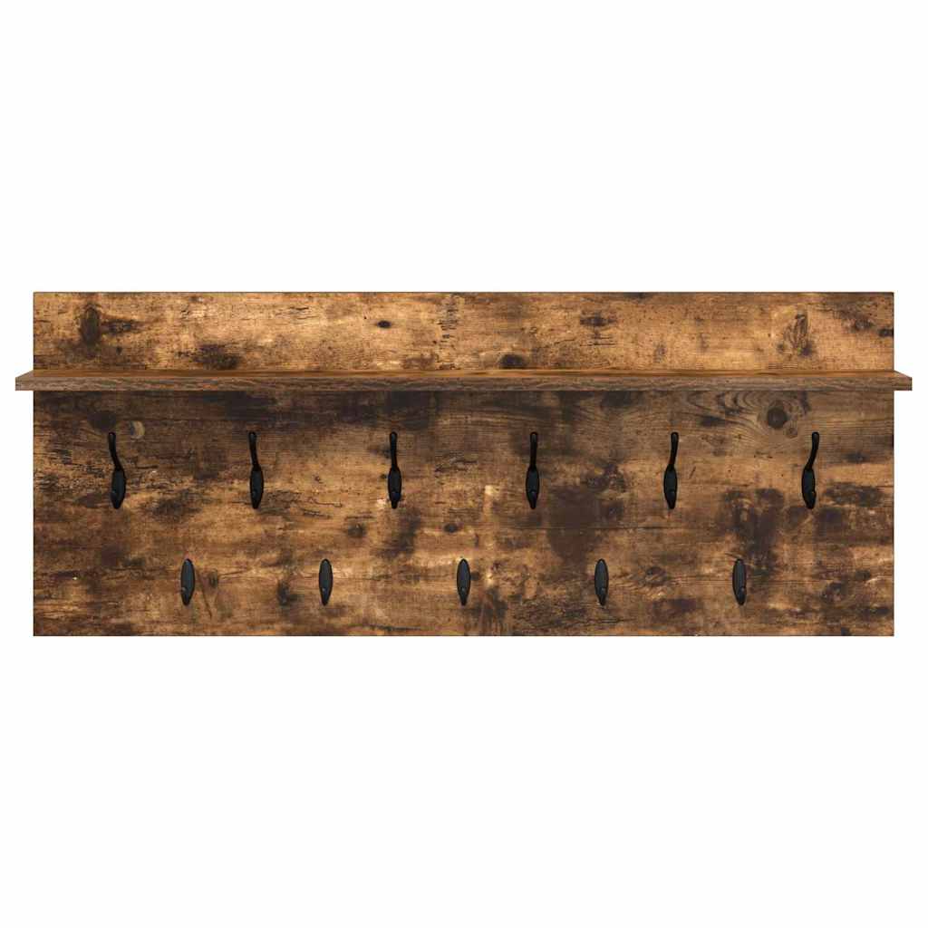 Wandgemonteerde kapstok Gerookt eiken 100 x 40 x 12 cm is nu te koop bij PeponiXL, paradijselijk wonen!