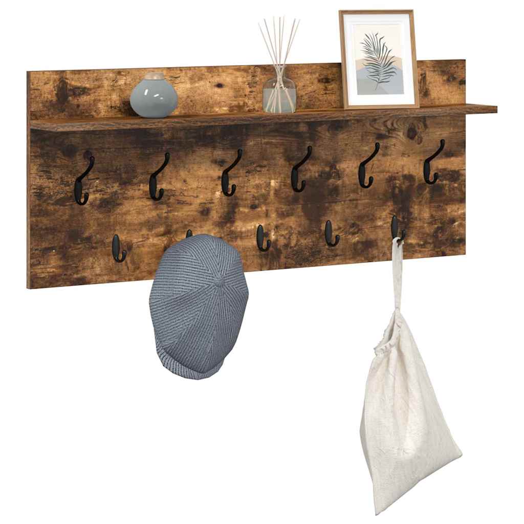 Wandgemonteerde kapstok Gerookt eiken 100 x 40 x 12 cm is nu te koop bij PeponiXL, paradijselijk wonen!