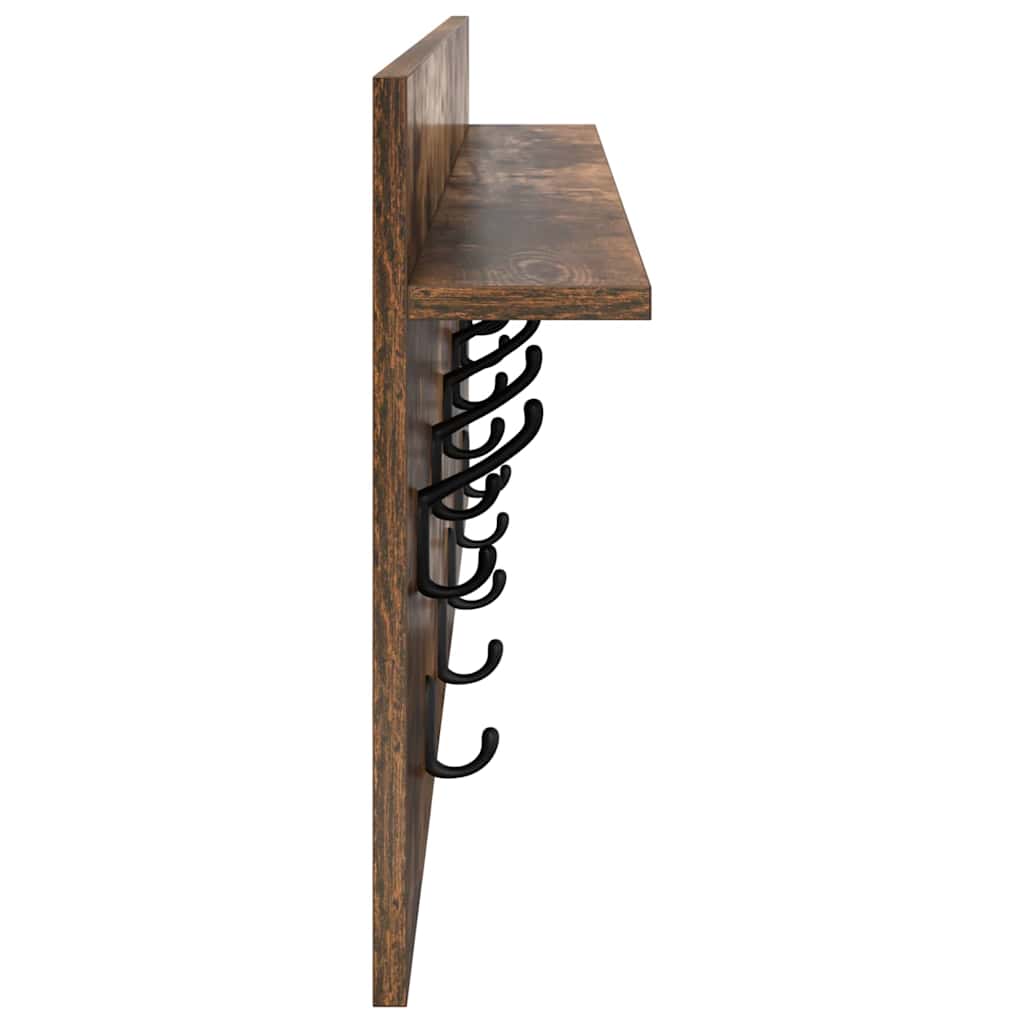 Wandgemonteerde kapstok Gerookt eiken 100 x 40 x 12 cm is nu te koop bij PeponiXL, paradijselijk wonen!