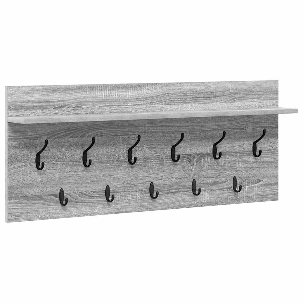 Wandgemonteerde kapstok met plank Grijs Sonoma 100 x 40 x 12 cm is nu te koop bij PeponiXL, paradijselijk wonen!