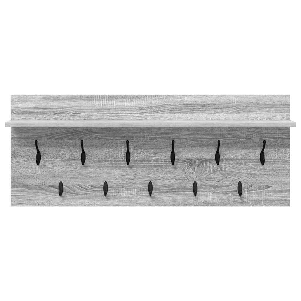 Wandgemonteerde kapstok met plank Grijs Sonoma 100 x 40 x 12 cm is nu te koop bij PeponiXL, paradijselijk wonen!