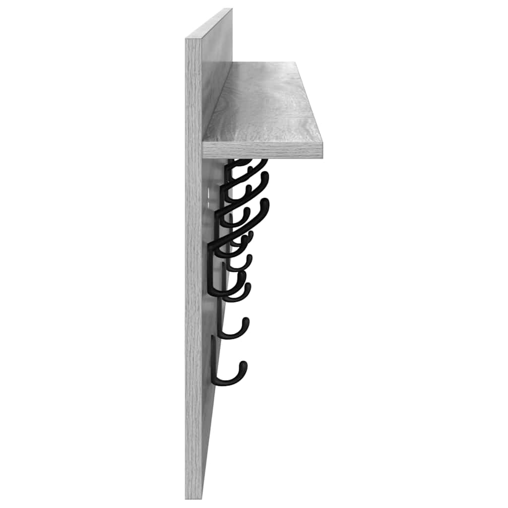 Wandgemonteerde kapstok met plank Grijs Sonoma 100 x 40 x 12 cm is nu te koop bij PeponiXL, paradijselijk wonen!