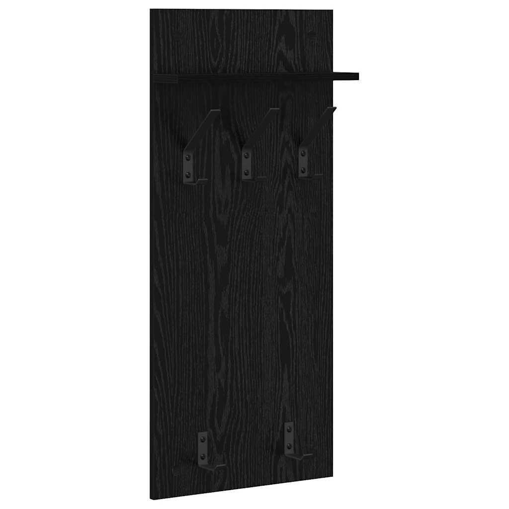 Wandgemonteerde kapstok met plank Zwart Eiken 40 x 10 x 90 cm is nu te koop bij PeponiXL, paradijselijk wonen!