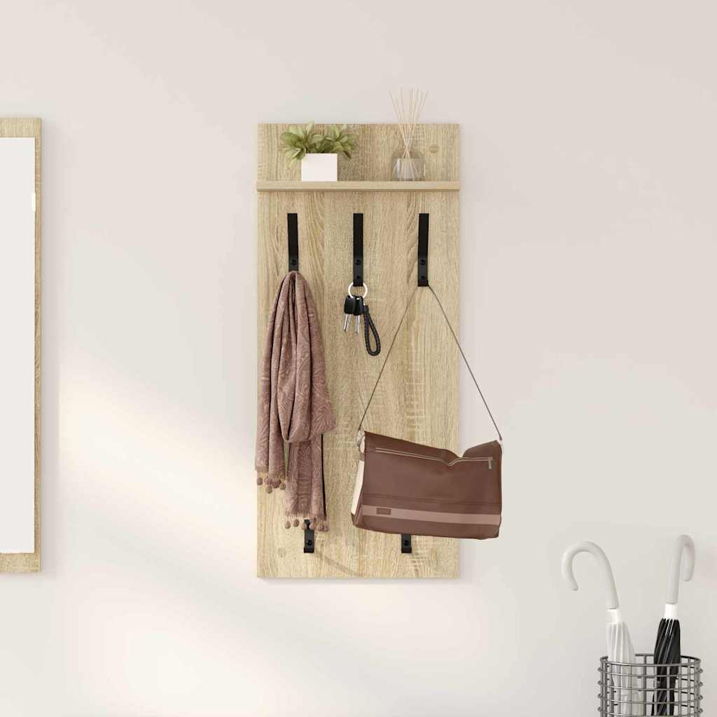 Wandgemonteerde kapstok met plank Sonoma Eiken 40 x 10 x 90 cm is nu te koop bij PeponiXL, paradijselijk wonen!