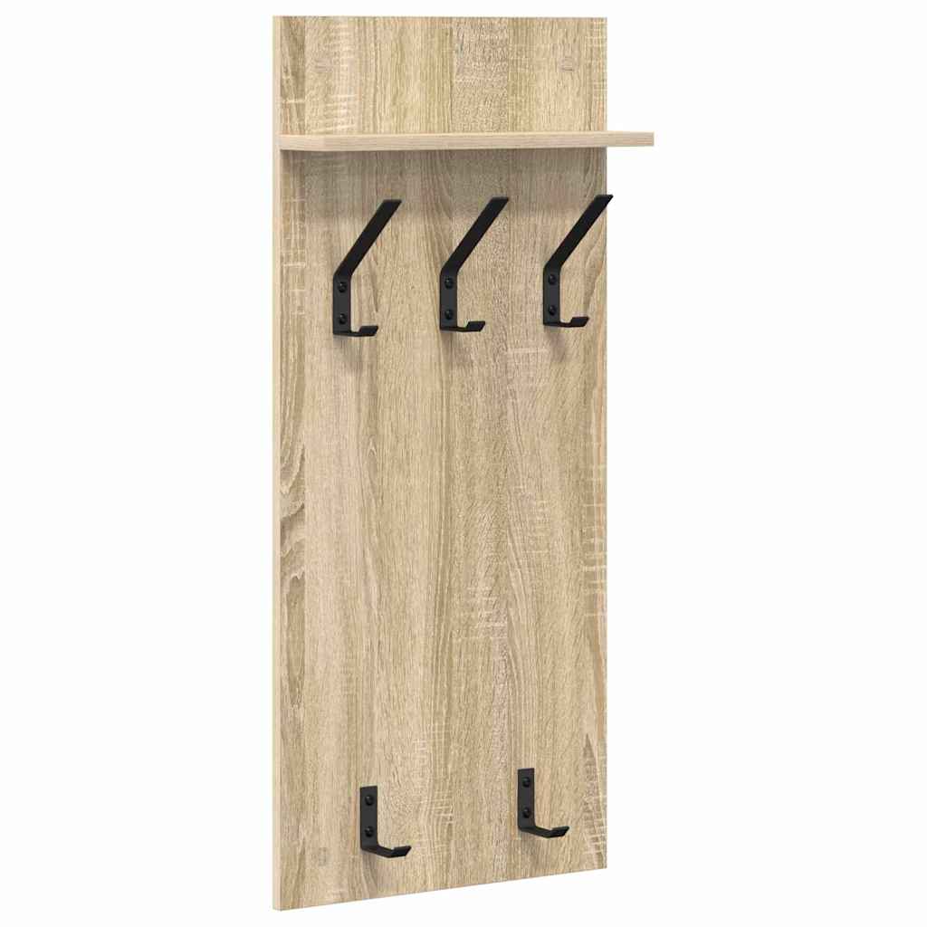 Wandgemonteerde kapstok met plank Sonoma Eiken 40 x 10 x 90 cm is nu te koop bij PeponiXL, paradijselijk wonen!