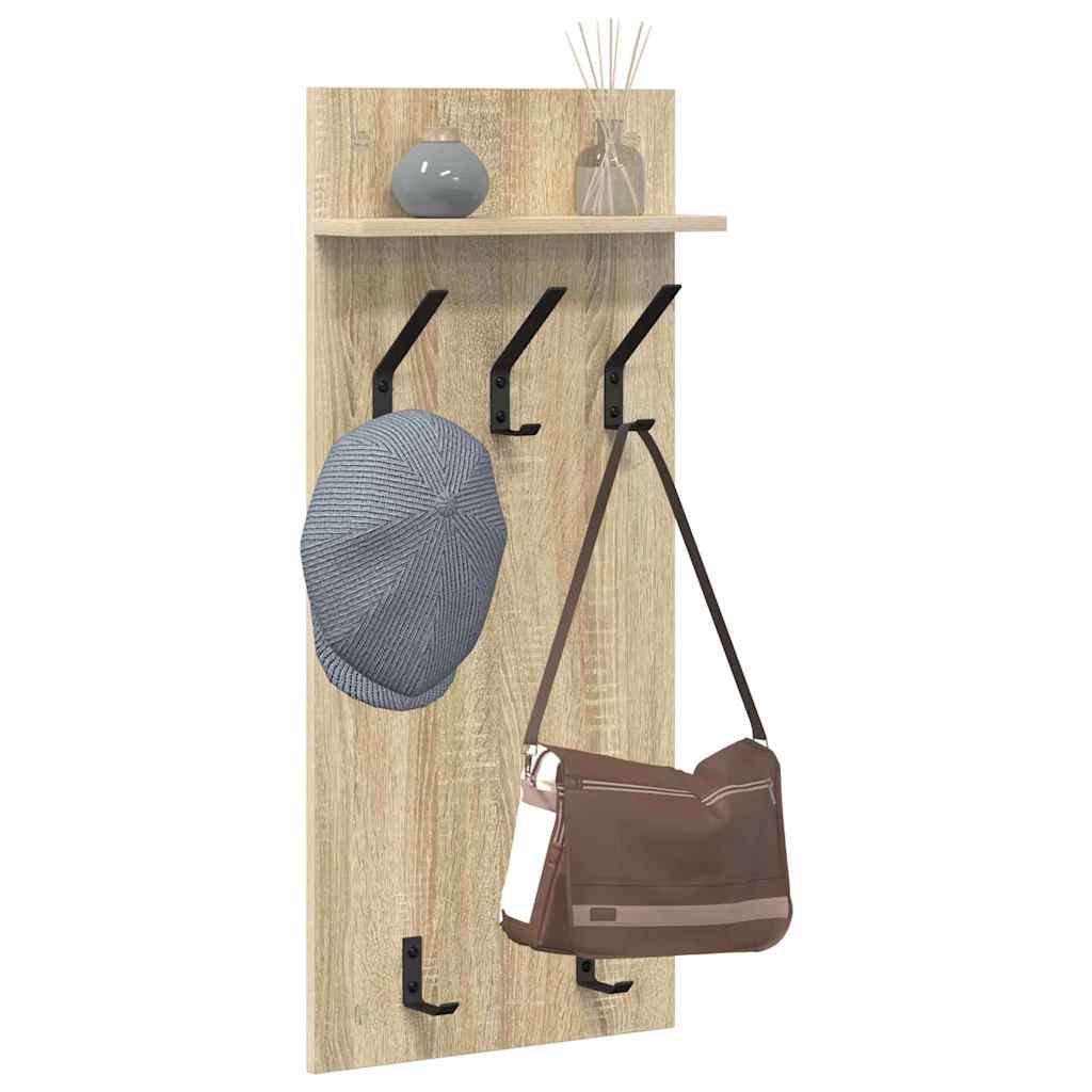 Wandgemonteerde kapstok met plank Sonoma Eiken 40 x 10 x 90 cm is nu te koop bij PeponiXL, paradijselijk wonen!