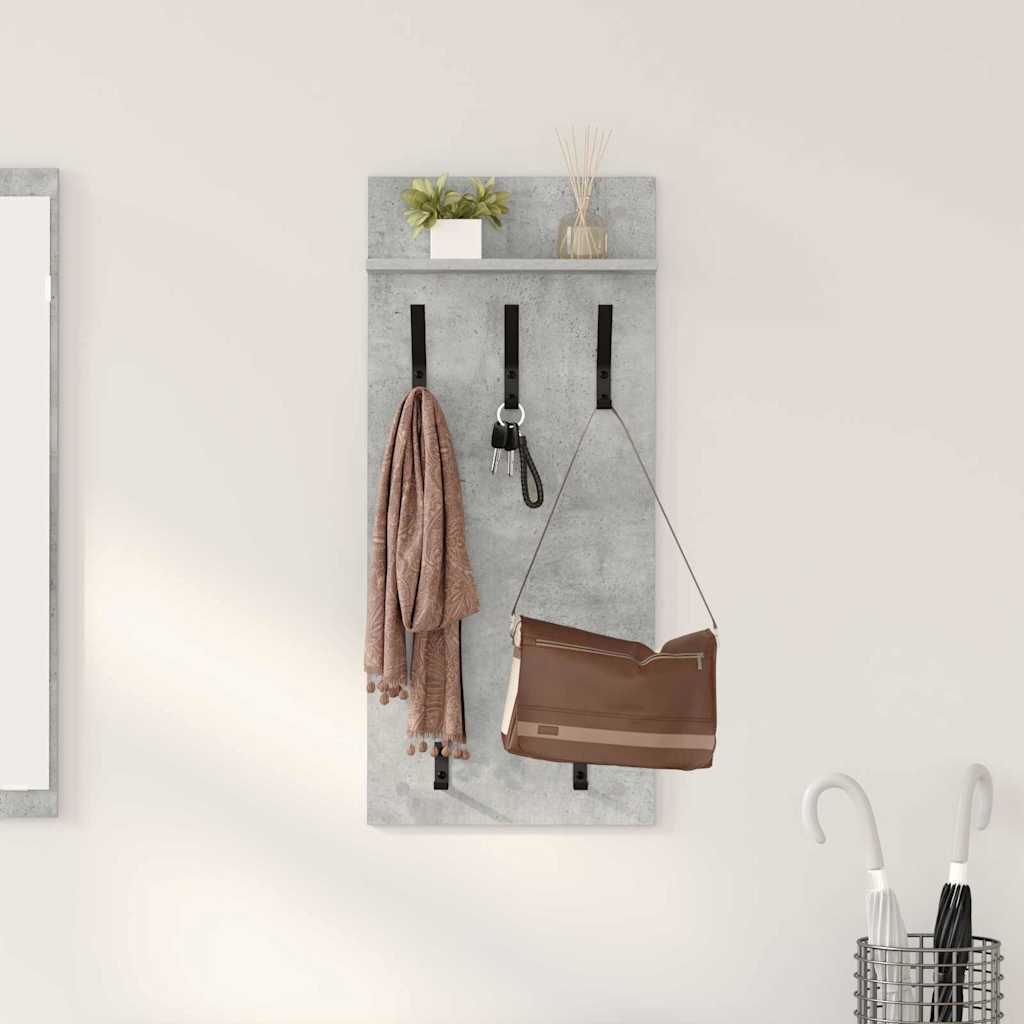 Wandgemonteerde kapstok met plank Beton Grijs 40 x 10 x 90 cm is nu te koop bij PeponiXL, paradijselijk wonen!