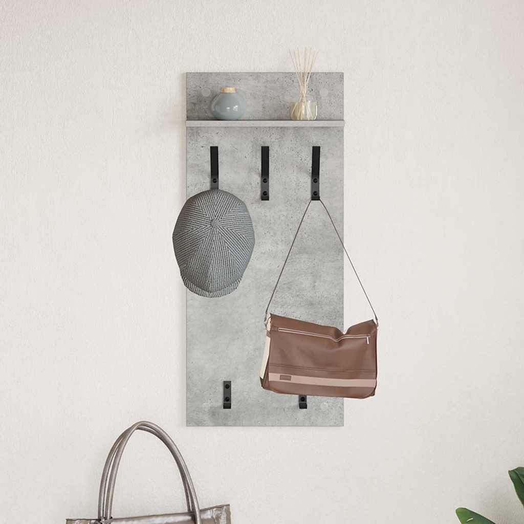 Wandgemonteerde kapstok met plank Beton Grijs 40 x 10 x 90 cm is nu te koop bij PeponiXL, paradijselijk wonen!