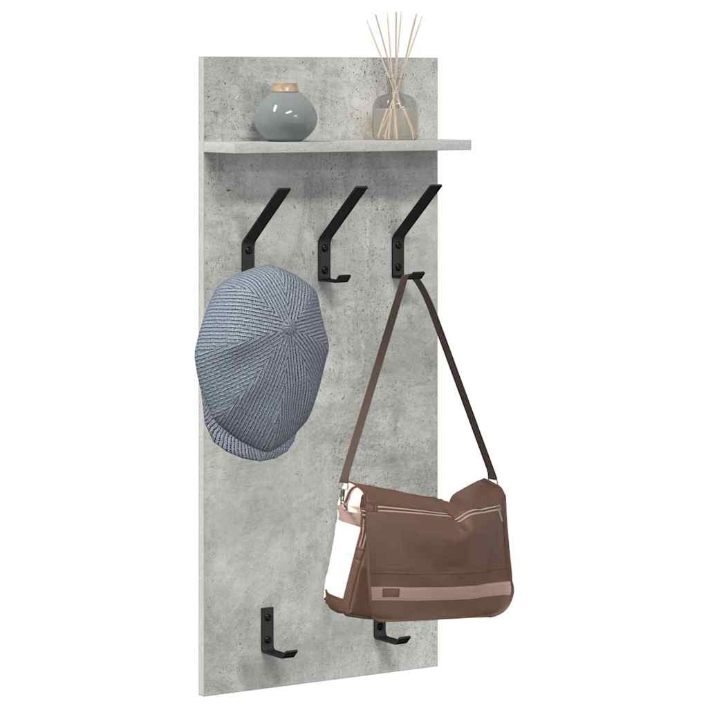 Wandgemonteerde kapstok met plank Beton Grijs 40 x 10 x 90 cm is nu te koop bij PeponiXL, paradijselijk wonen!