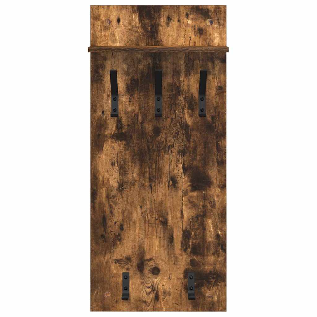 Wandgemonteerde kapstok met plank Gerookt eiken 40 x 10 x 90 cm is nu te koop bij PeponiXL, paradijselijk wonen!