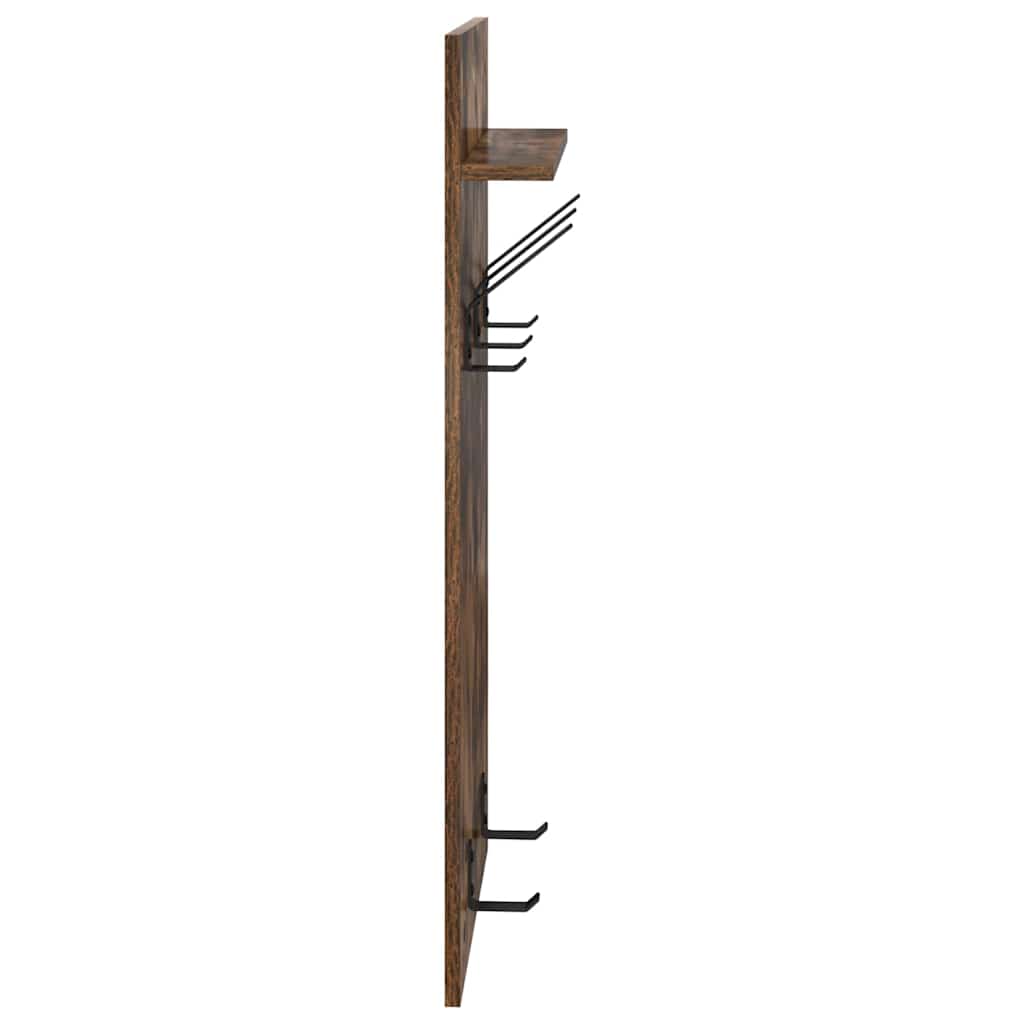 Wandgemonteerde kapstok met plank Gerookt eiken 40 x 10 x 90 cm is nu te koop bij PeponiXL, paradijselijk wonen!