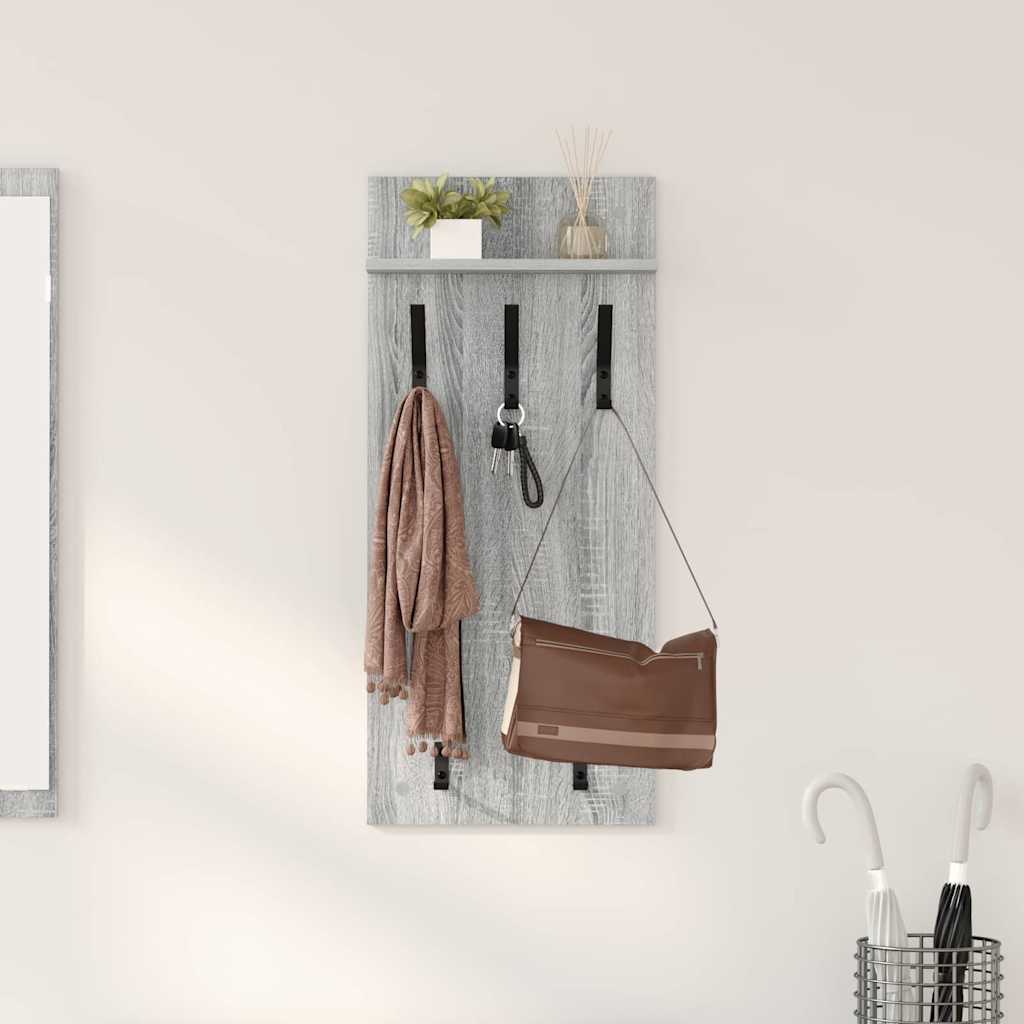 Wandgemonteerde kapstok met plank Grijs Sonoma 40 x 10 x 90 cm is nu te koop bij PeponiXL, paradijselijk wonen!