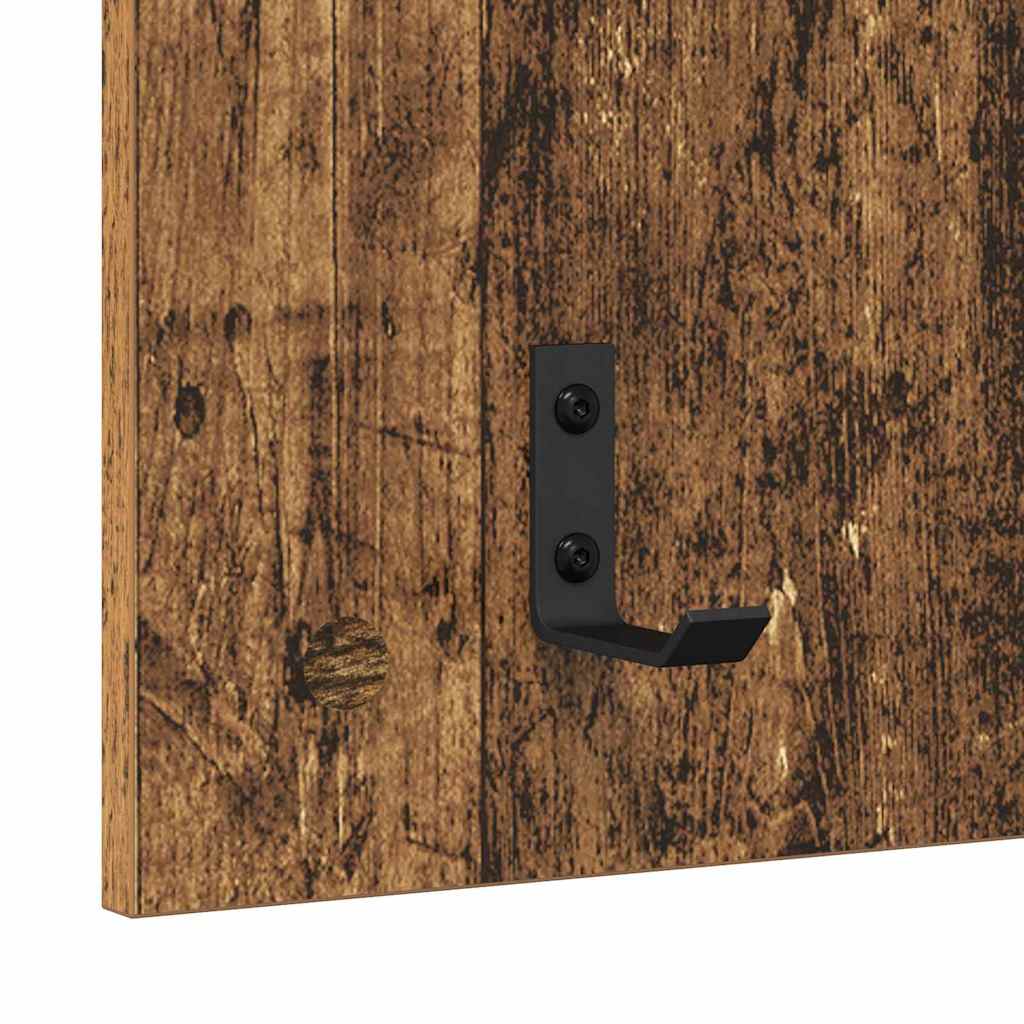 Wandgemonteerde kapstok Oudhout 40 x 10 x 90 cm Bewerkt hout is nu te koop bij PeponiXL, paradijselijk wonen!