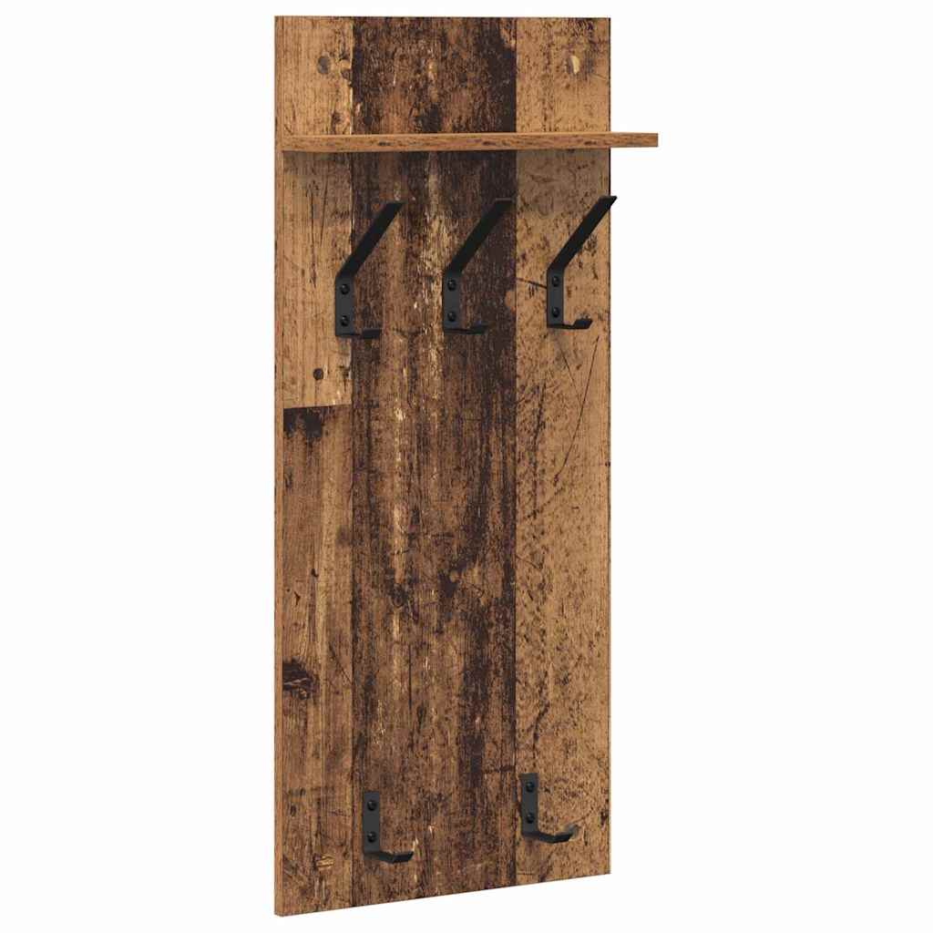Wandgemonteerde kapstok Oudhout 40 x 10 x 90 cm Bewerkt hout is nu te koop bij PeponiXL, paradijselijk wonen!
