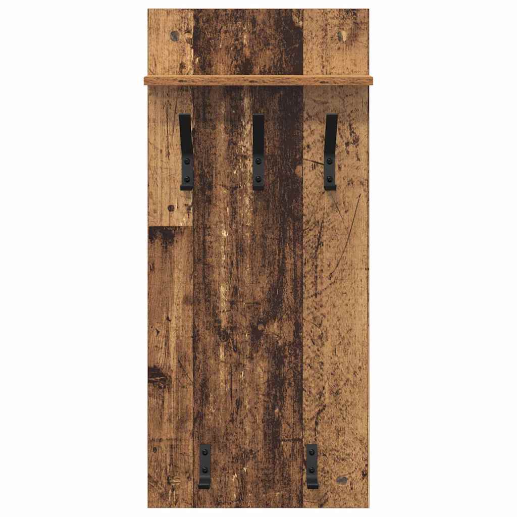 Wandgemonteerde kapstok Oudhout 40 x 10 x 90 cm Bewerkt hout is nu te koop bij PeponiXL, paradijselijk wonen!