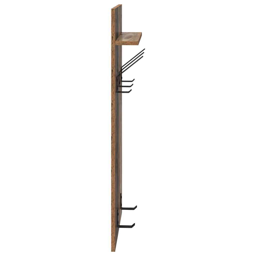 Wandgemonteerde kapstok Oudhout 40 x 10 x 90 cm Bewerkt hout is nu te koop bij PeponiXL, paradijselijk wonen!