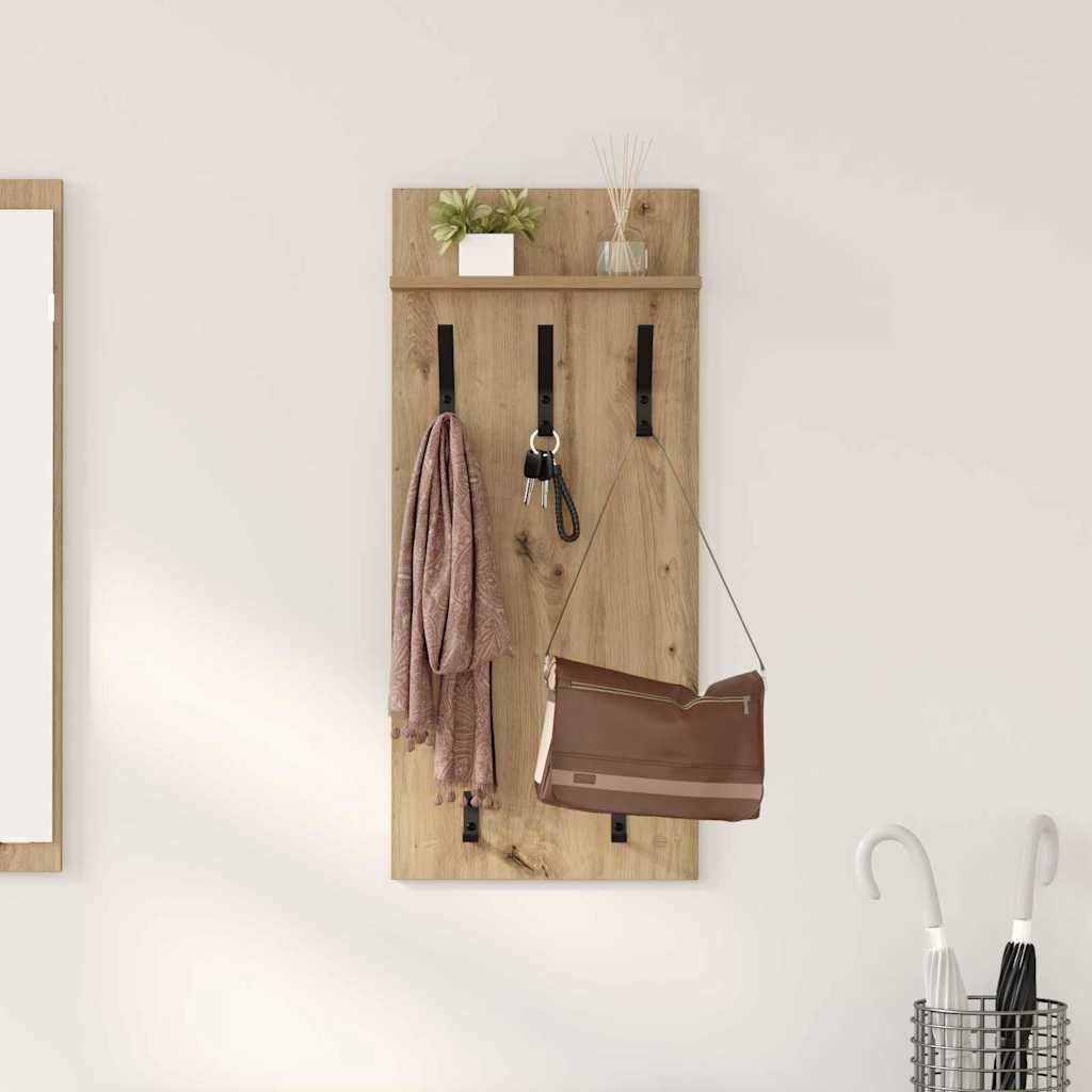 Wandgemonteerde kapstok met plank Artisan Eiken 40 x 10 x 90 cm is nu te koop bij PeponiXL, paradijselijk wonen!