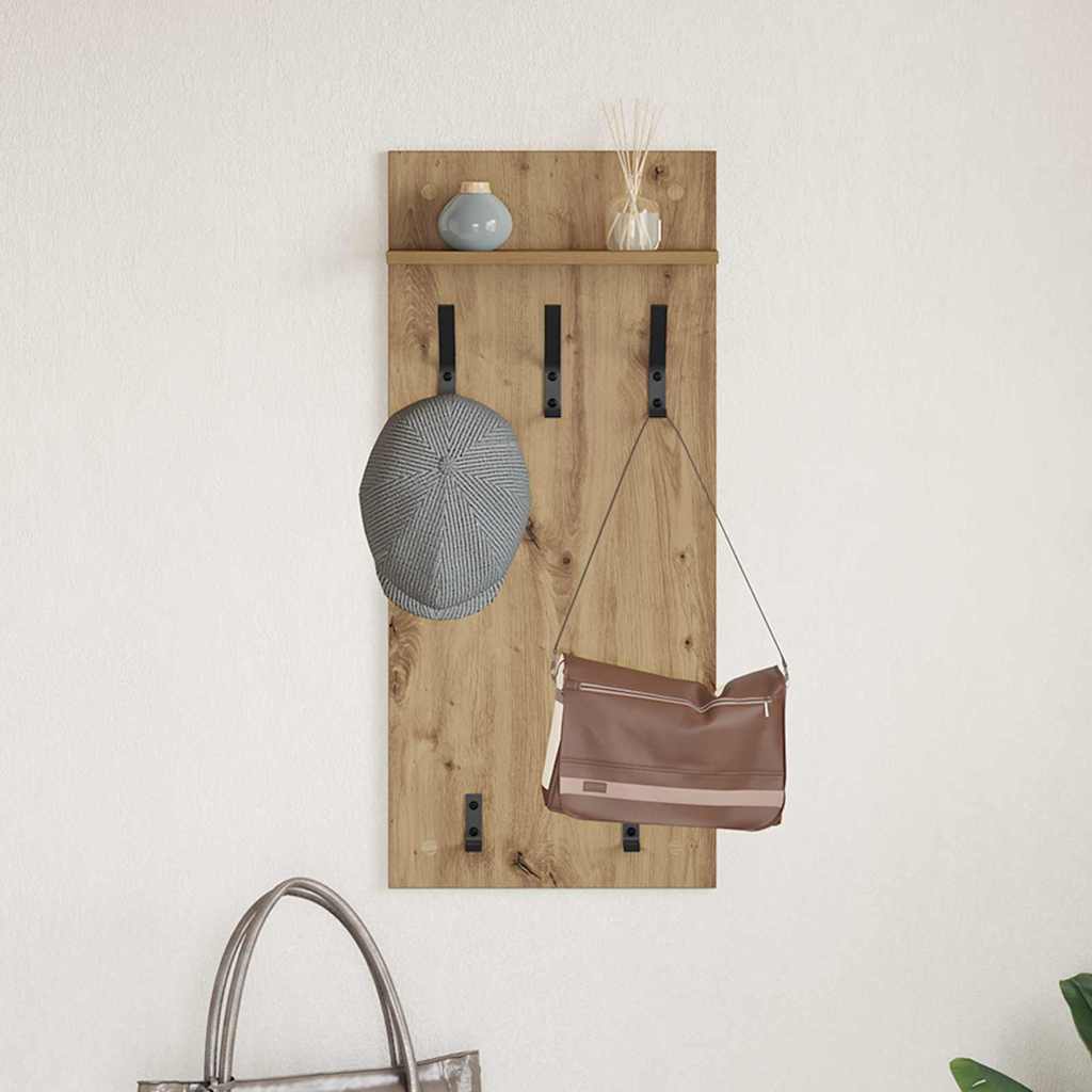 Wandgemonteerde kapstok met plank Artisan Eiken 40 x 10 x 90 cm is nu te koop bij PeponiXL, paradijselijk wonen!