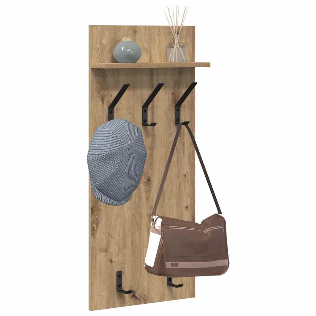 Wandgemonteerde kapstok met plank Artisan Eiken 40 x 10 x 90 cm is nu te koop bij PeponiXL, paradijselijk wonen!