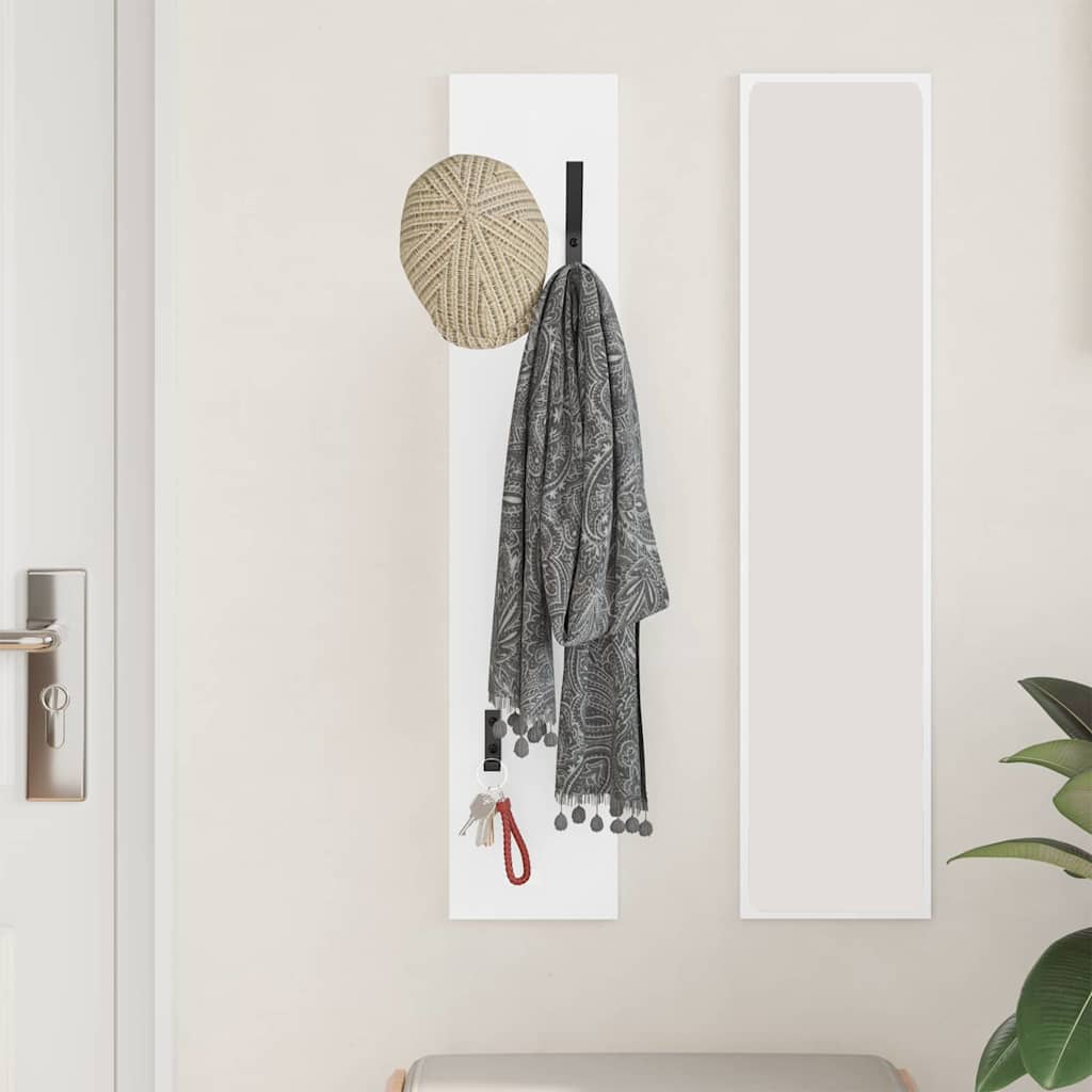 Wandgemonteerde kapstok Wit 20 x 1,5 x 100 cm Bewerkt hout is nu te koop bij PeponiXL, paradijselijk wonen!
