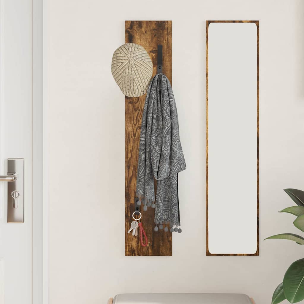 Wandgemonteerde kapstok Gerookt eiken 20 x 1,5 x 100 cm is nu te koop bij PeponiXL, paradijselijk wonen!