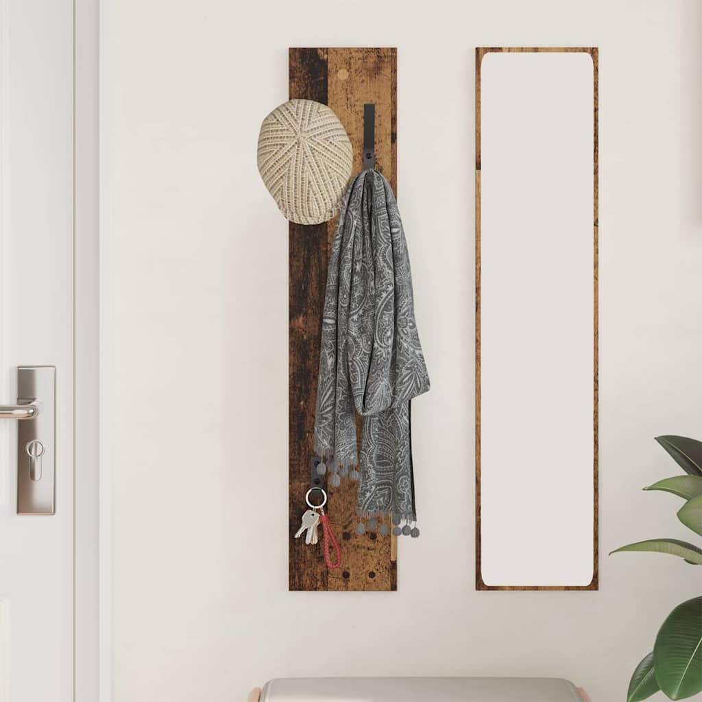 Wandgemonteerde kapstok Oudhout 20 x 1,5 x 100 cm Bewerkt hout is nu te koop bij PeponiXL, paradijselijk wonen!