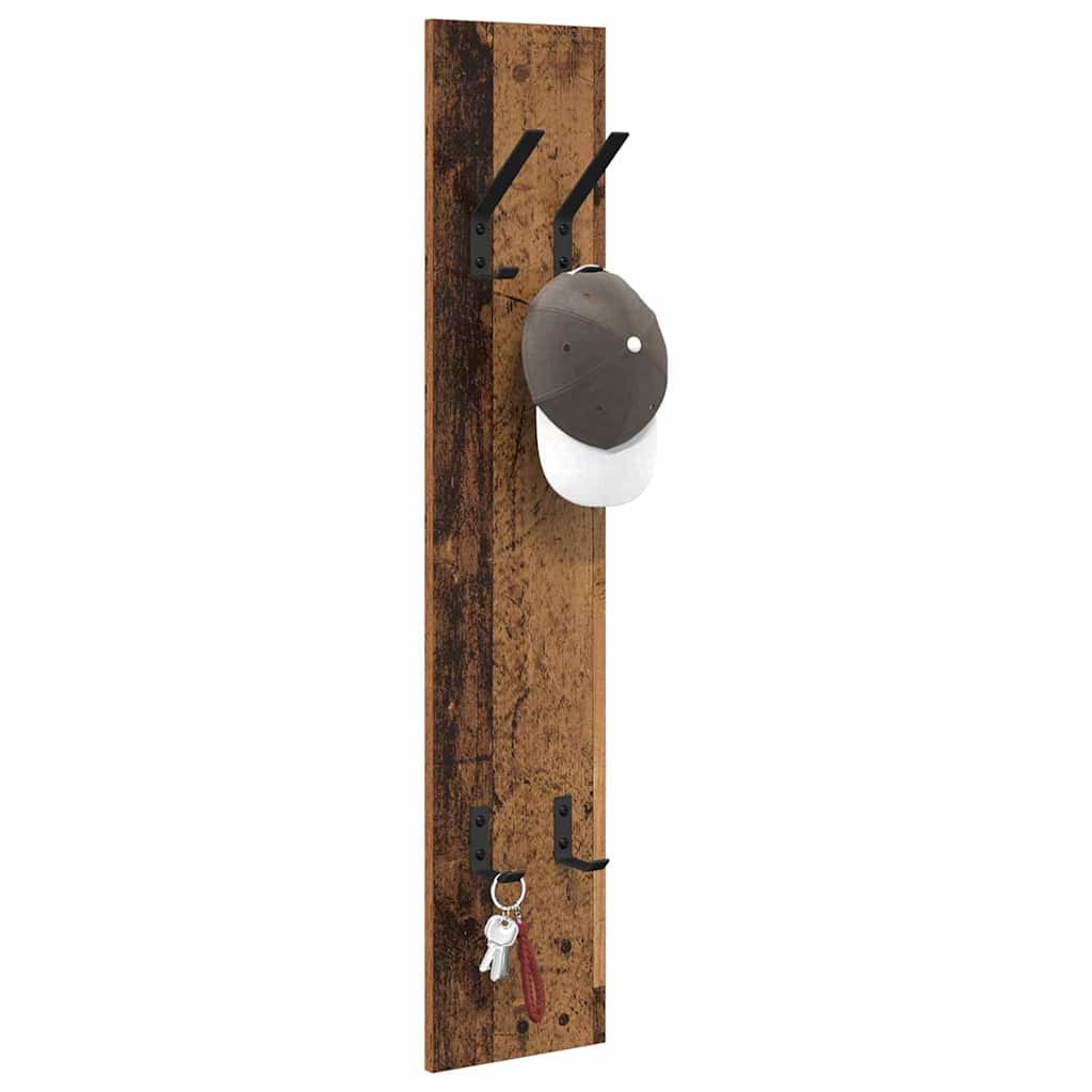 Wandgemonteerde kapstok Oudhout 20 x 1,5 x 100 cm Bewerkt hout is nu te koop bij PeponiXL, paradijselijk wonen!