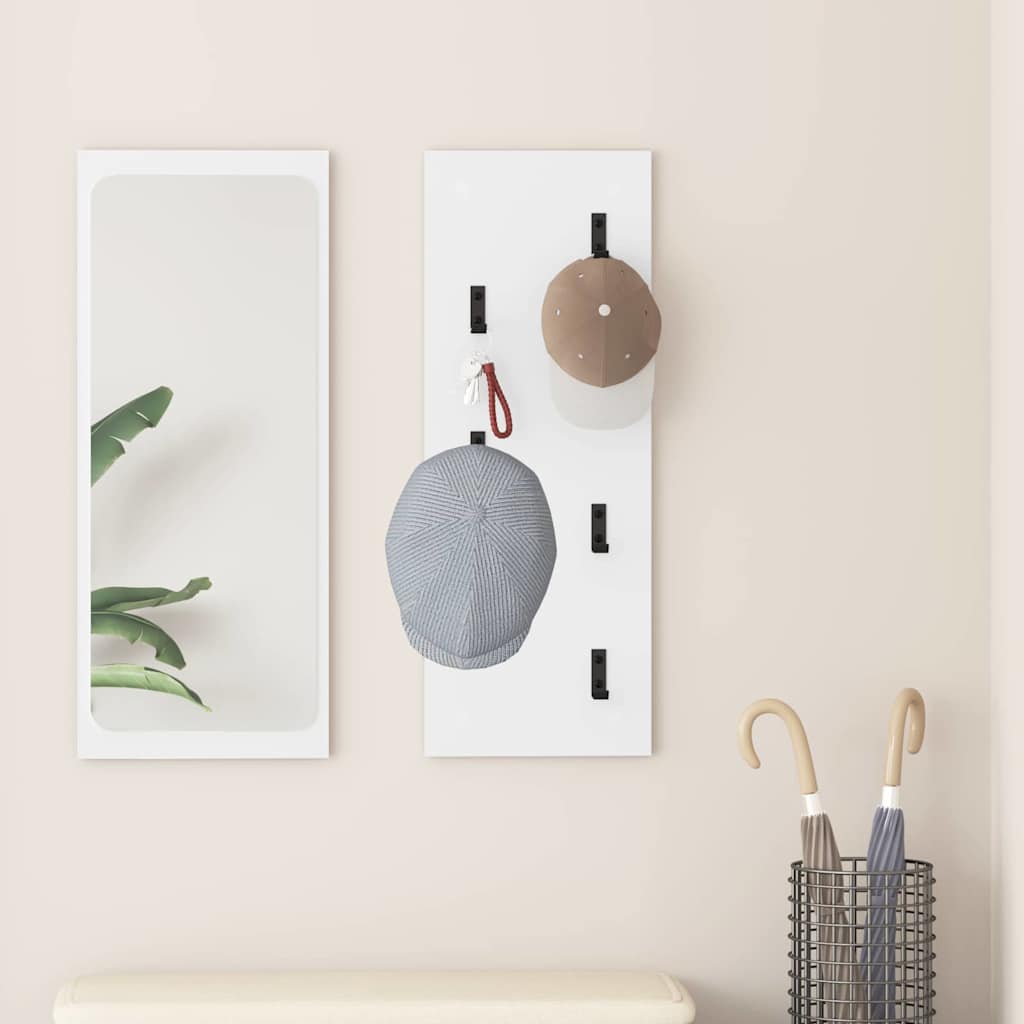 Wandgemonteerde kapstok Wit 30 x 1,5 x 80 cm Bewerkt hout is nu te koop bij PeponiXL, paradijselijk wonen!