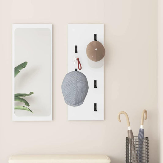 Wandgemonteerde kapstok Wit 30 x 1,5 x 80 cm Bewerkt hout is nu te koop bij PeponiXL, paradijselijk wonen!