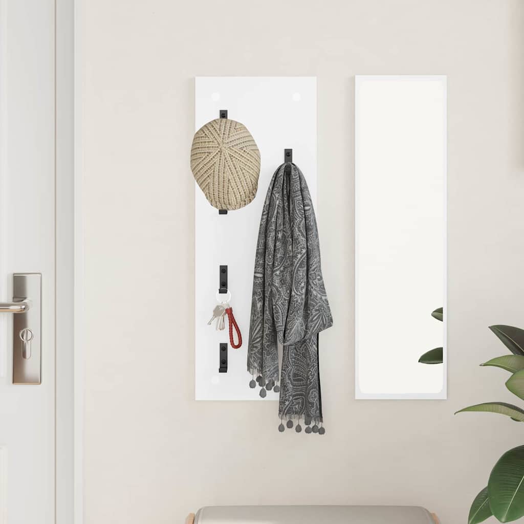 Wandgemonteerde kapstok Wit 30 x 1,5 x 80 cm Bewerkt hout is nu te koop bij PeponiXL, paradijselijk wonen!