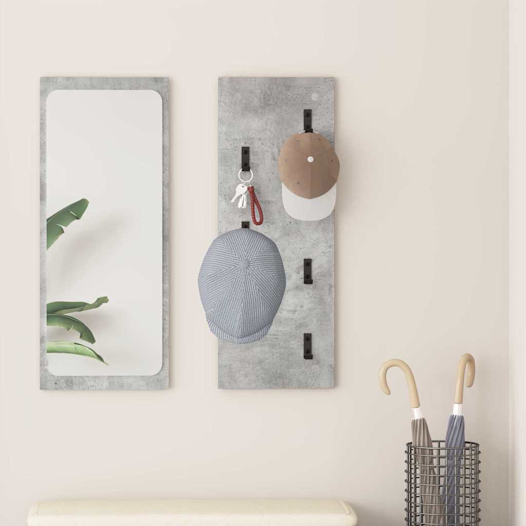 Wandgemonteerde kapstok met opslag Beton Grijs 30 x 1,5 x 80 cm is nu te koop bij PeponiXL, paradijselijk wonen!