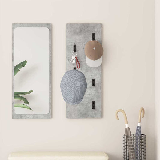 Wandgemonteerde kapstok met opslag Beton Grijs 30 x 1,5 x 80 cm is nu te koop bij PeponiXL, paradijselijk wonen!